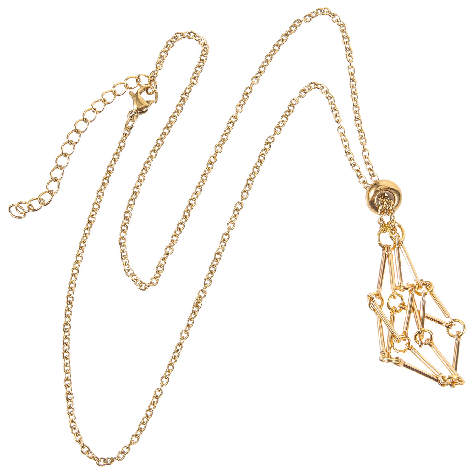 Jewelry Making Gemstones - Metal Crystal Holder Necklace Empty Stone