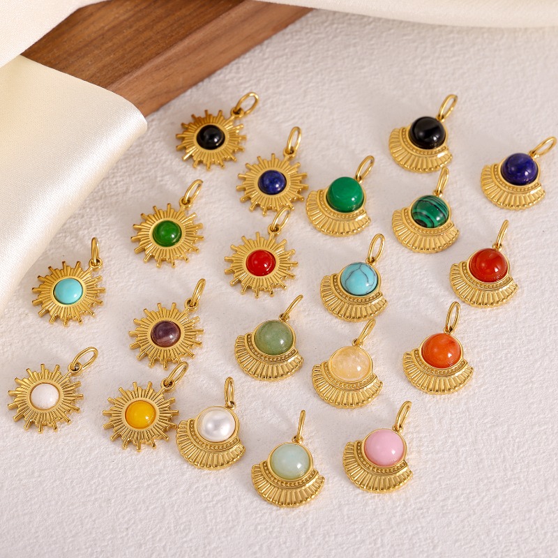 Gold Plated Sunburst Natural S - огляд і ціна Jewelry Making Gemstones