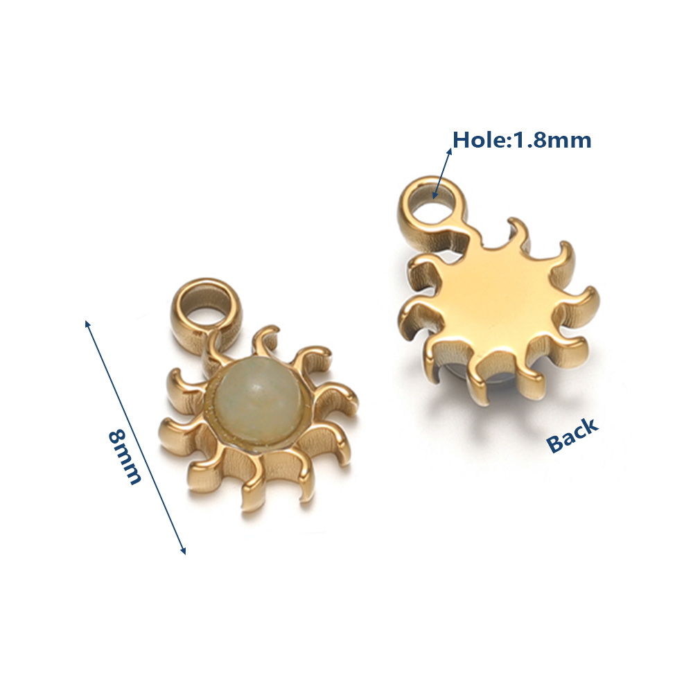 5Pcs Stainless Steel Sun Charm - огляд і ціна Jewelry Making Gemstones