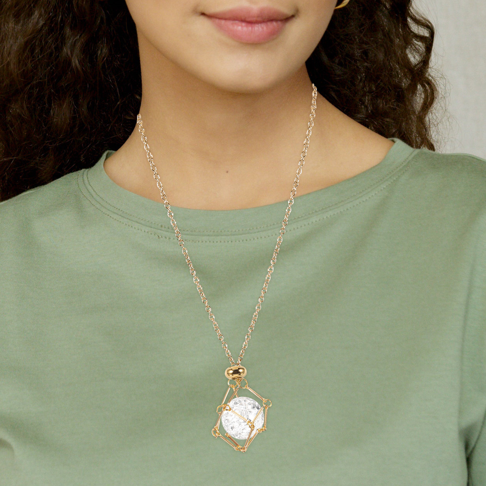 Metal Crystal Holder Necklace  - огляд і ціна Jewelry Making Gemstones
